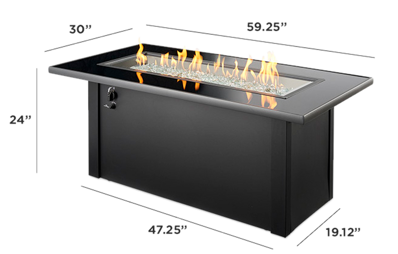 Outdoor GreatRoom Monte Carlo 59-in Rectangular Gas Fire Pit Table