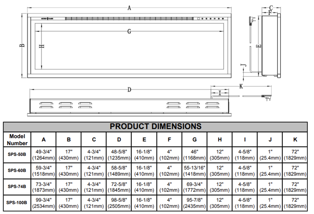 Modern Flames Spectrum Slimline 50-in Linear Electric Fireplace