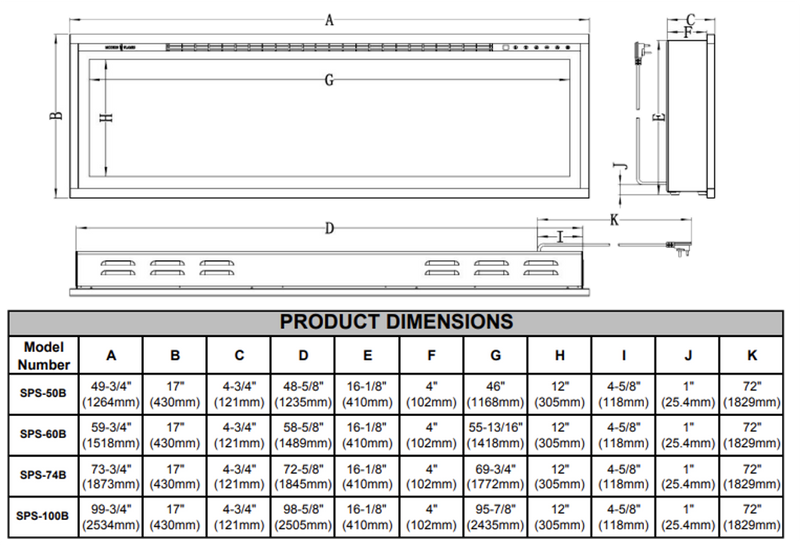Modern Flames Spectrum Slimline 100-in Linear Electric Fireplace
