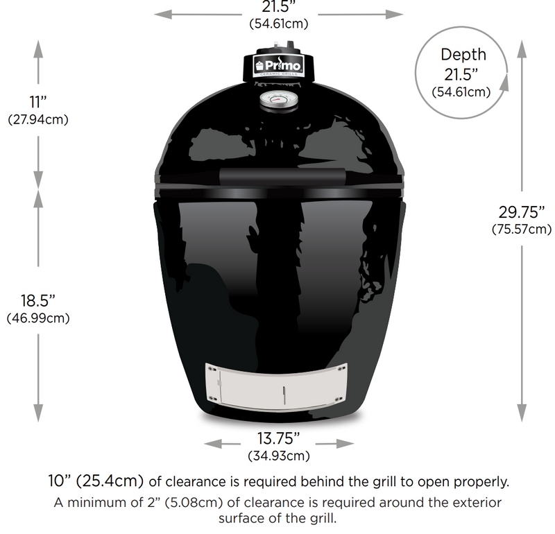 Primo Oval Series Large Round Ceramic Charcoal Kamado Grill