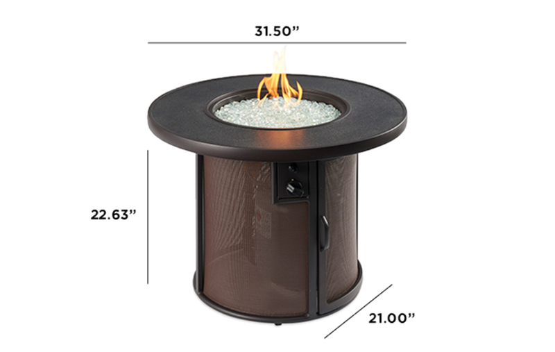 Outdoor GreatRoom Stonefire 32-in Round Aluminum Fire Pit Table in Brown