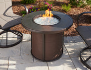 Outdoor GreatRoom Stonefire 32-in Round Aluminum Fire Pit Table in Brown