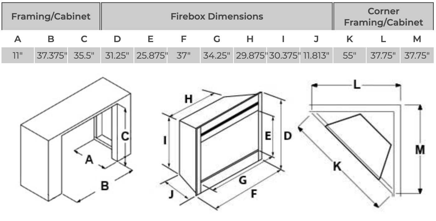 SimpliFire 36-in Built-In Electric Fireplace
