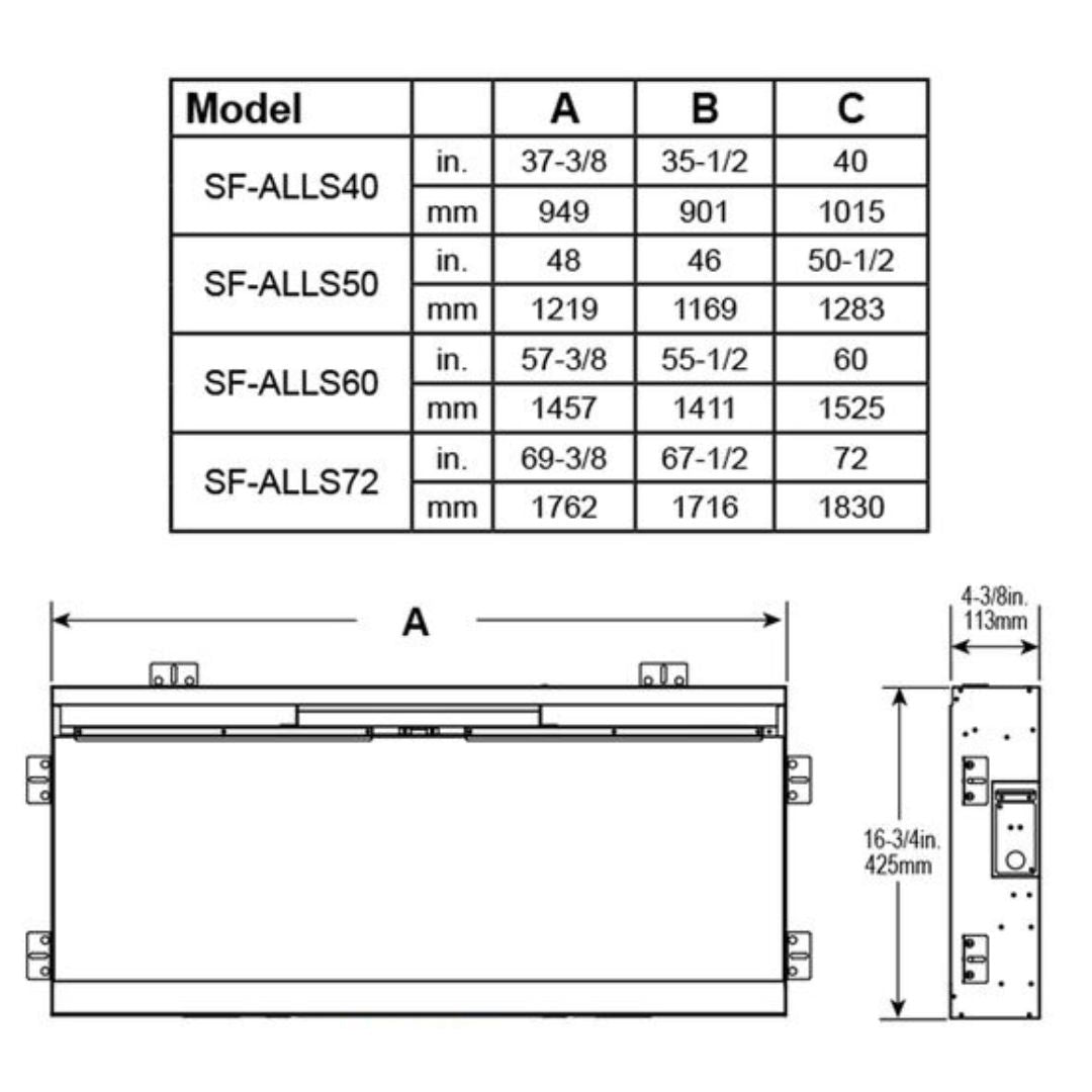 SimpliFire Allusion Slim 72-in Linear Electric Fireplace