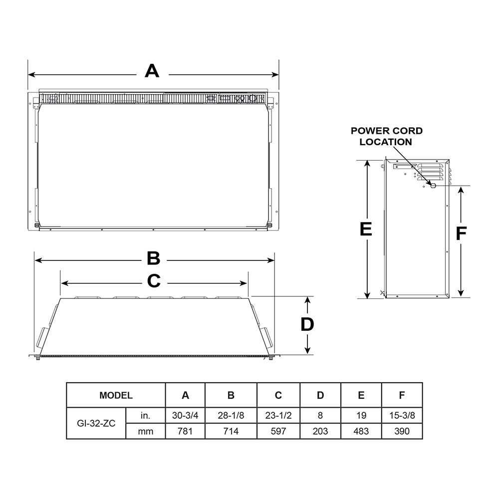 SimpliFire 32-in Electric Fireplace Insert