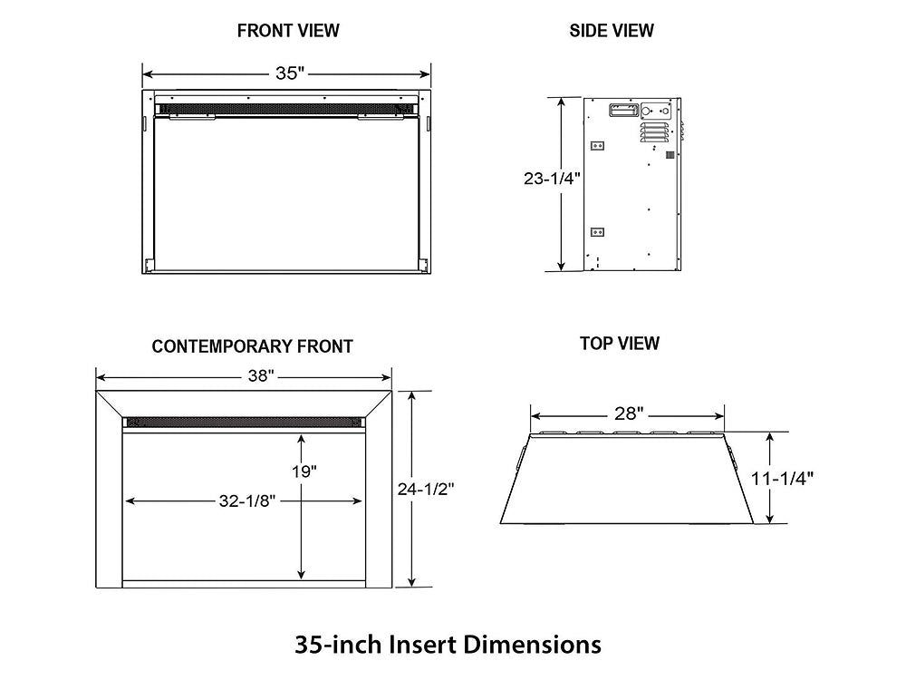 SimpliFire 35-in Electric Fireplace Insert