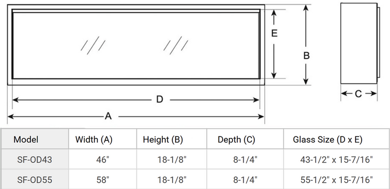 SimpliFire Forum 43-in Outdoor Linear Electric Fireplace