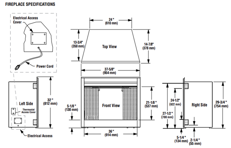 Superior ERT3000 33-in Electric Fireplace