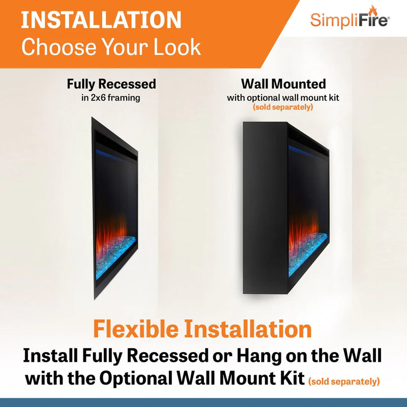 SimpliFire Allusion Platinum 50-in Linear Electric Fireplace