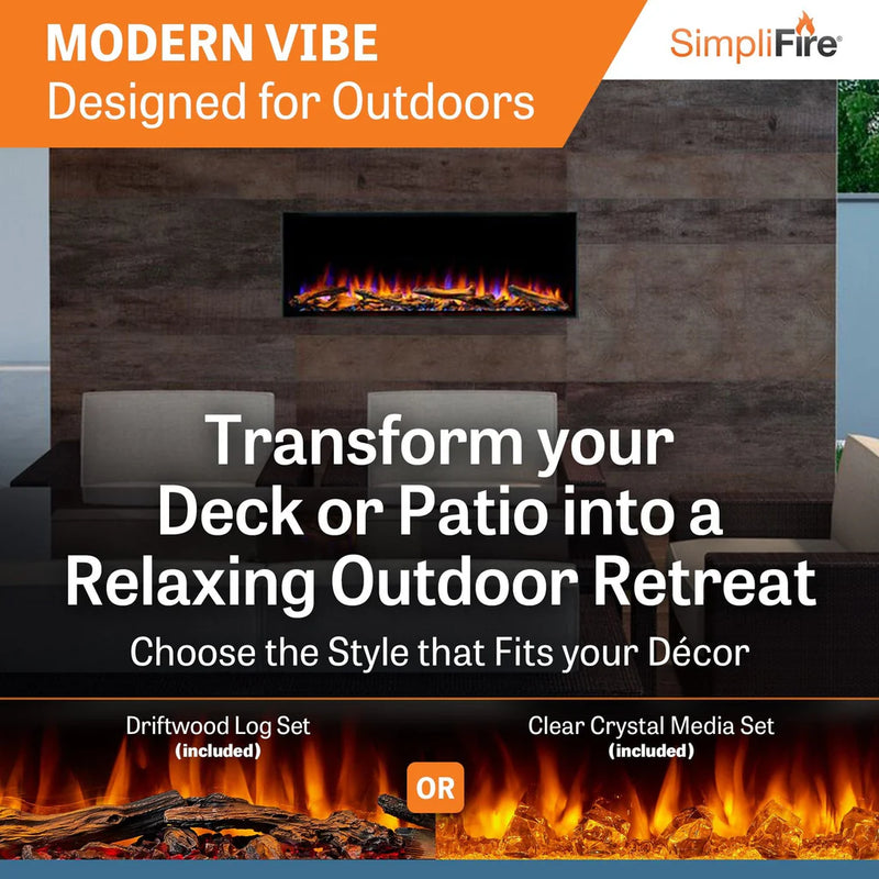 SimpliFire Forum 43-in Outdoor Linear Electric Fireplace