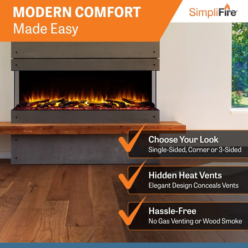 SimpliFire Scion Trinity 55-in Linear Electric Fireplace