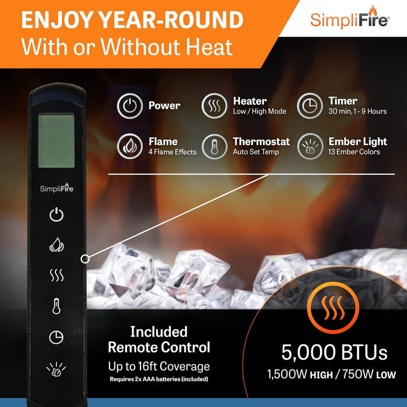 SimpliFire Scion Trinity 55-in Linear Electric Fireplace