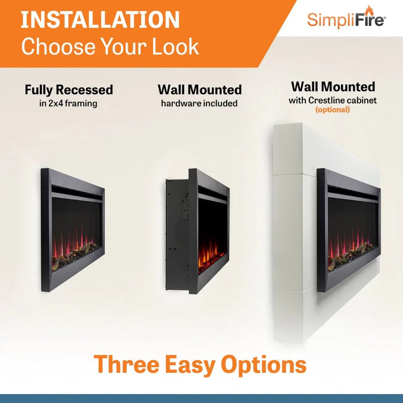 SimpliFire Allusion Slim 72-in Linear Electric Fireplace