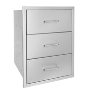 Wildfire 19" x 26" Stainless Steel Triple Access Drawer