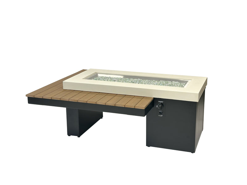 Outdoor GreatRoom Uptown 65-in Linear Gas Fire Table in Antique Mahogany