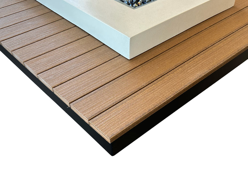 Outdoor GreatRoom Uptown 65-in Linear Gas Fire Table in Antique Mahogany