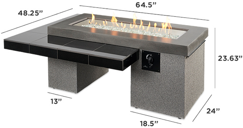 Outdoor GreatRoom Uptown 65-in Linear Gas Fire Table in Antique Mahogany