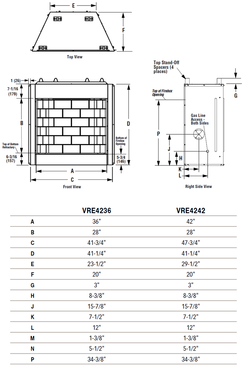 Superior VRE4200 Series 36-in Traditional Gas Fireplace