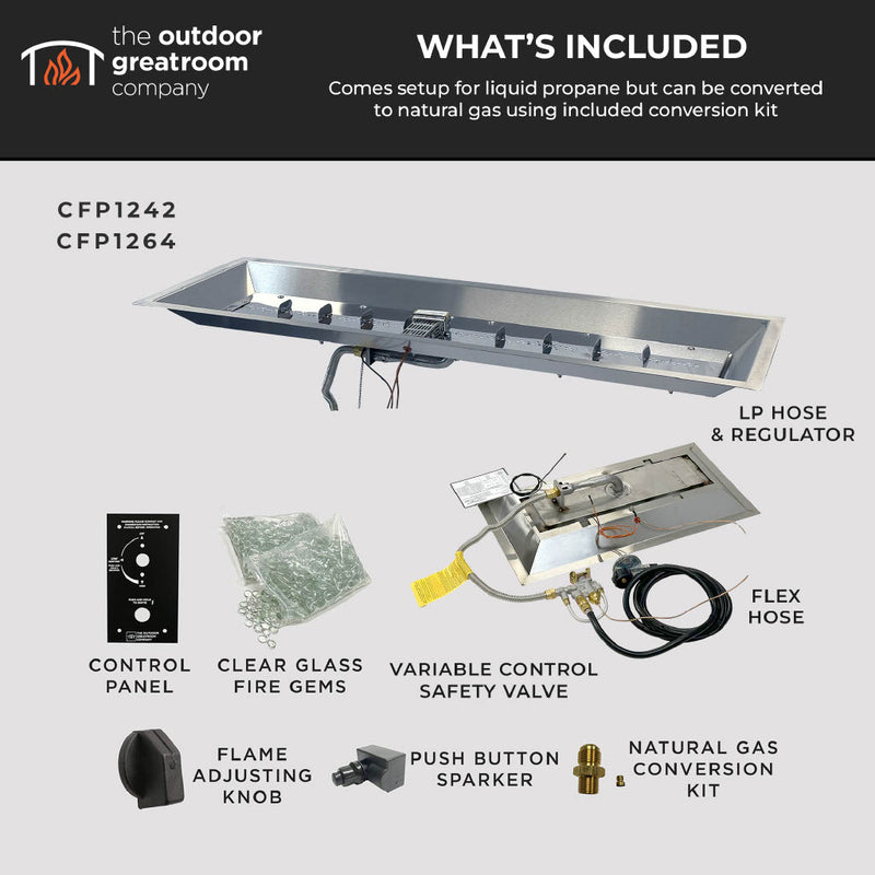 Outdoor GreatRoom 42-in Crystal Fire Plus Linear Burner