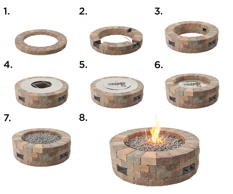 Outdoor GreatRoom Bronson 51-in Round Propane Concrete Fire Pit Enclosure