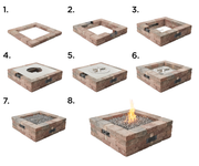 Outdoor GreatRoom Bronson 51-in Square Propane Concrete Fire Pit Enclosure