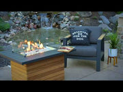 Outdoor GreatRoom Darien 42-in Rectangular Teak Propane Fire Pit Table with Aluminum Top